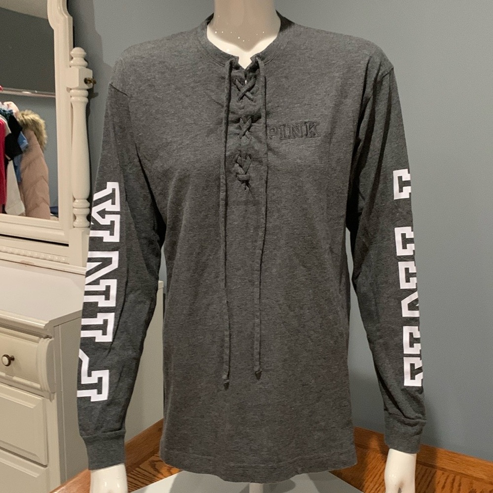 PINK Victoria's Secret Long Sleeve
Lace-Up Tee